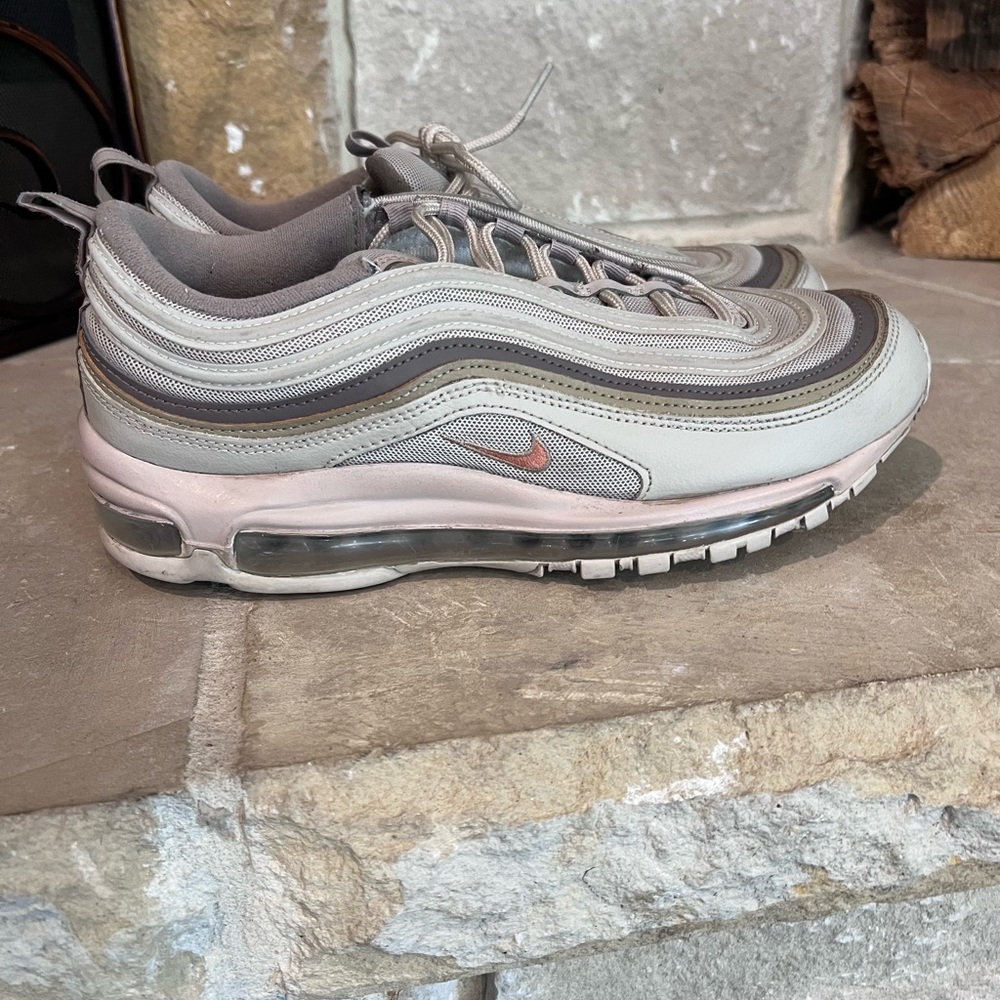 Nike Air Max 97 Gray and Pink Athletic Shoes